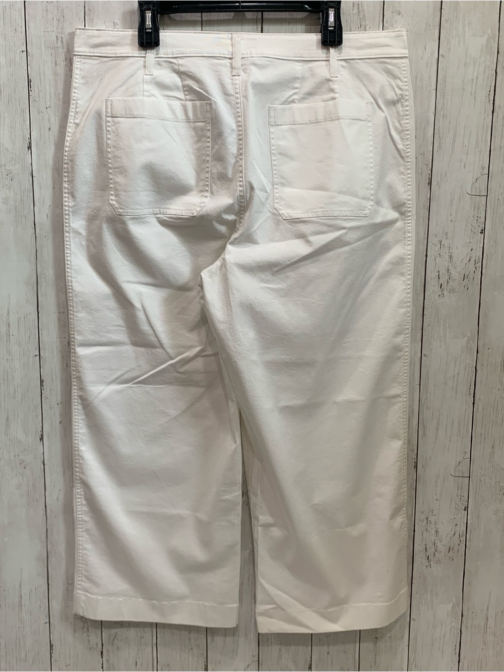 Lauren Ralph Lauren 14W Women's Stretch Chino Wide-Leg Cropped Pants  White NWT - Picture 7 of 13